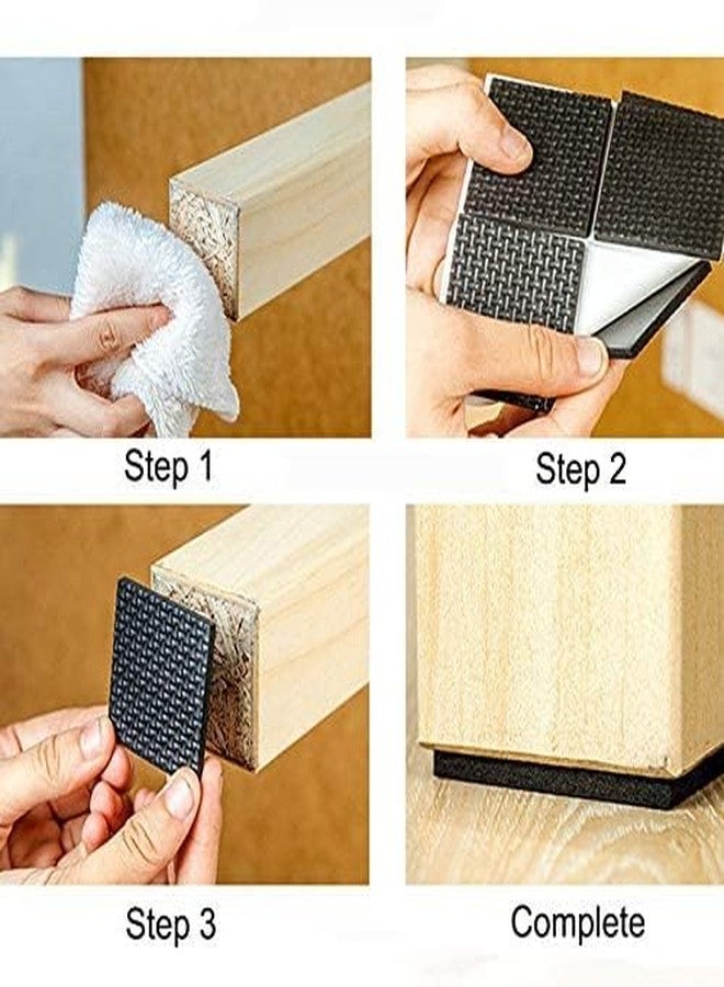 Prostuff.in® Self Adhesive, Non Slip Square Floor Protector Furniture Pads for Sofa, Chair, Cupboard Noise Insulation for Floor Home Assessors (Large Size: 4.5 Cm), Black Color 12 Pcs - Image 3